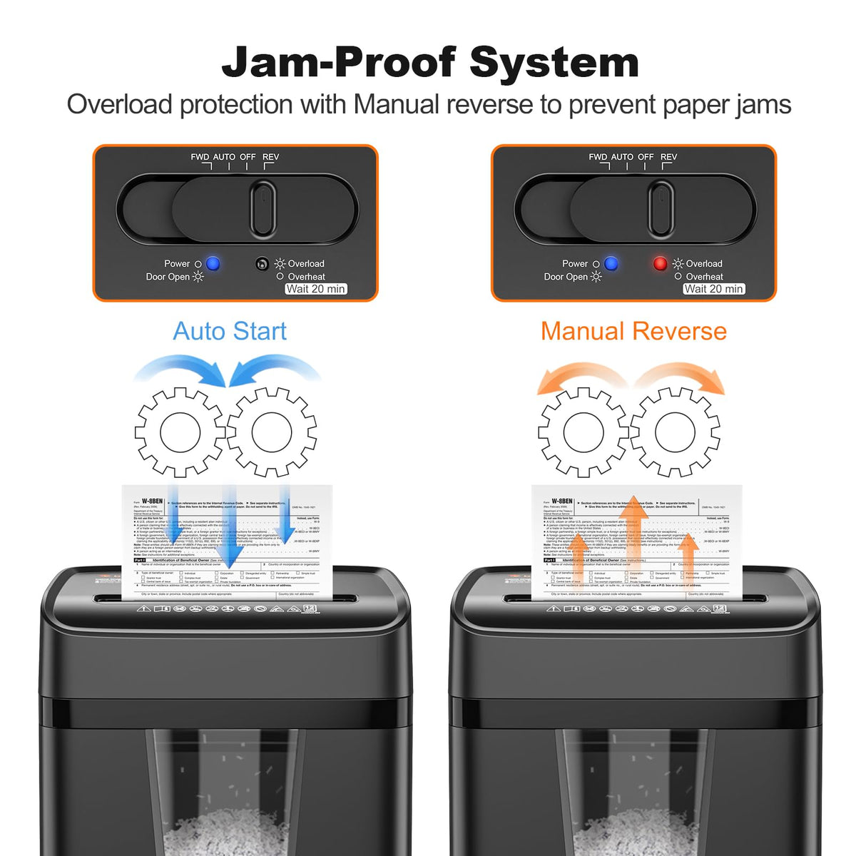 Bonsaii 12-Sheet Micro-Cut Paper Shredders for Home Office, Heavy Duty Document Shredder with 5.5 Gallon Pullout Bin for CD/Credit Card/Staple, 30 Mins Continuous Run Time, P-4 High Security
