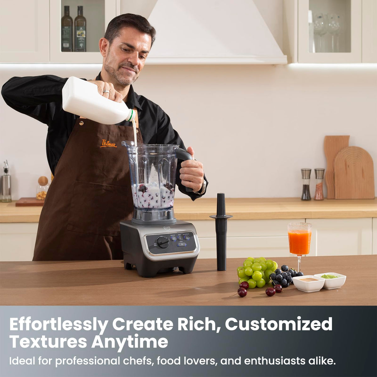iCucina 1500w Blender for Kitchen with Pre-set Blending Programs, 64oz Heavy Duty Profession-grade Blender for Smoothies, Soups, Dips, Nut Butters, BPA-Free Tritan Jar