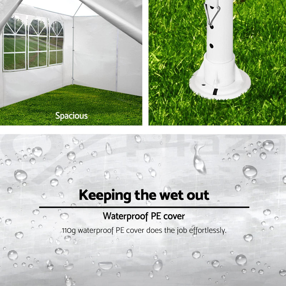 10'x30' Party Tent, Outdoor Wedding Canopy Tents for Parties with 5 Removable Sidewalls, Heavy Duty Canopy Outside Gazebo Event Tent for Parties Garden Patio Backyard, White