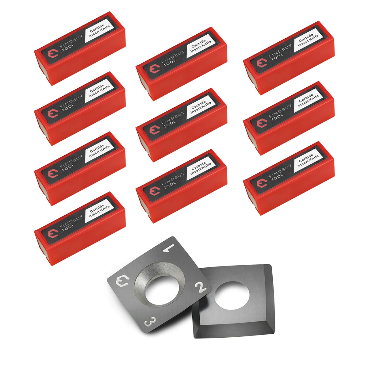 Findbuytool Carbide Inserts cutters (15x15x2.5mm-30°-R150-4R0.5) Insert for Woodworking Helical Cutter Head Tools, 100Pcs