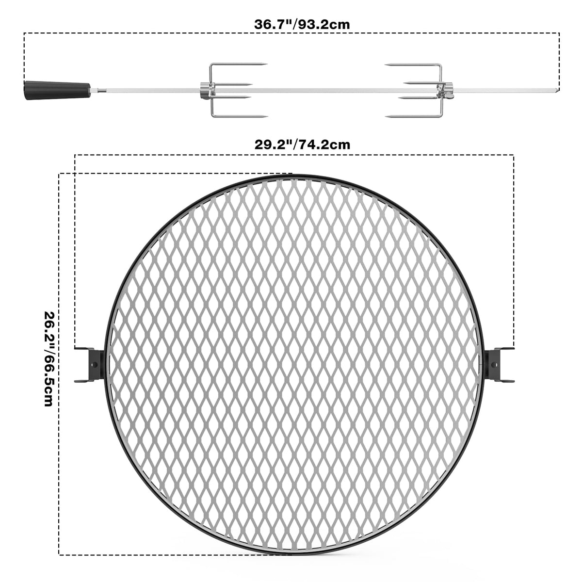 Onlyfire Santa-Maria Style Rotisserie Rotating System for Solo Stove Yukon 27" Smokeless Fire Pit