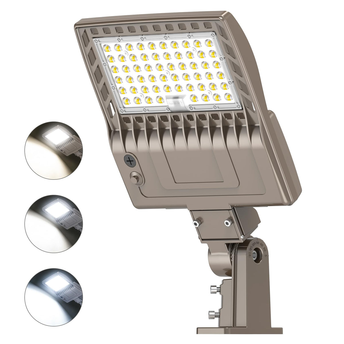 LED Parking Lot Light 200W/160W/120W Adjustable, ETL Listed 30000LM Commercial Shoebox Light 4500K 5000K 5700K Tunable, Area Lights Fixture with Photocell IP65 Waterproof Arm& Slip Fitter Mount