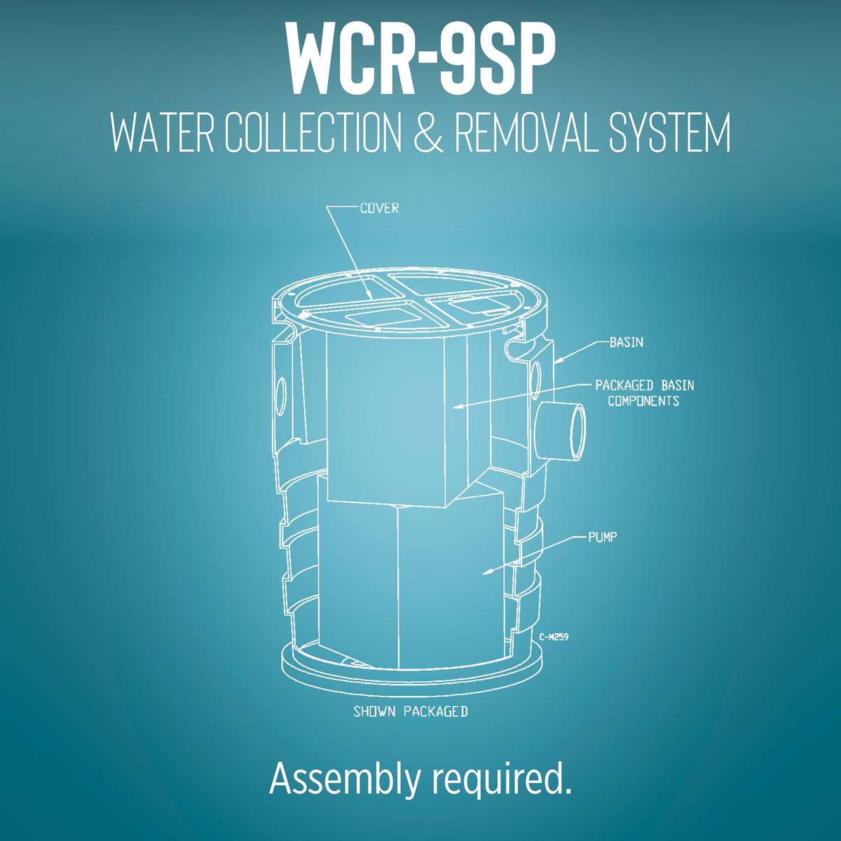 Little Giant WCR-9SP 115 Volt, 4/10 HP, 4800 GPH Automatic Outdoor Water/Seepage Collection and Removal System with Sewage Pump, 20' Piggyback Float Switch, Structural Foam Cover, Green/Blue, 509081