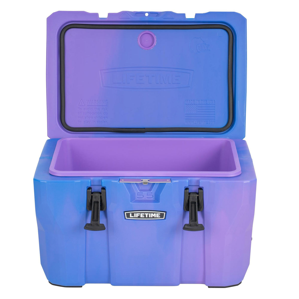 Lifetime 55 Quart Hard Cooler, High Performance Ice Chest with Drain, Made in USA