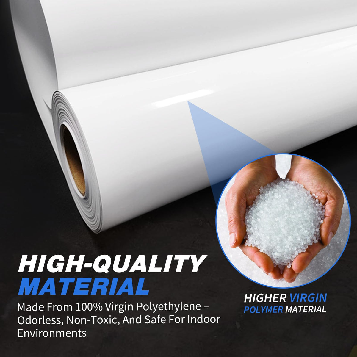Crawldryer White Plastic Sheeting, 16 Mil 10' x 100', Crawl Space Vapor Barrier, White Vapor Barrier, Plastic Sheeting Heavy Duty, Polyethylene Plastic Rolls for Garden, Crawlspace, Basement, White