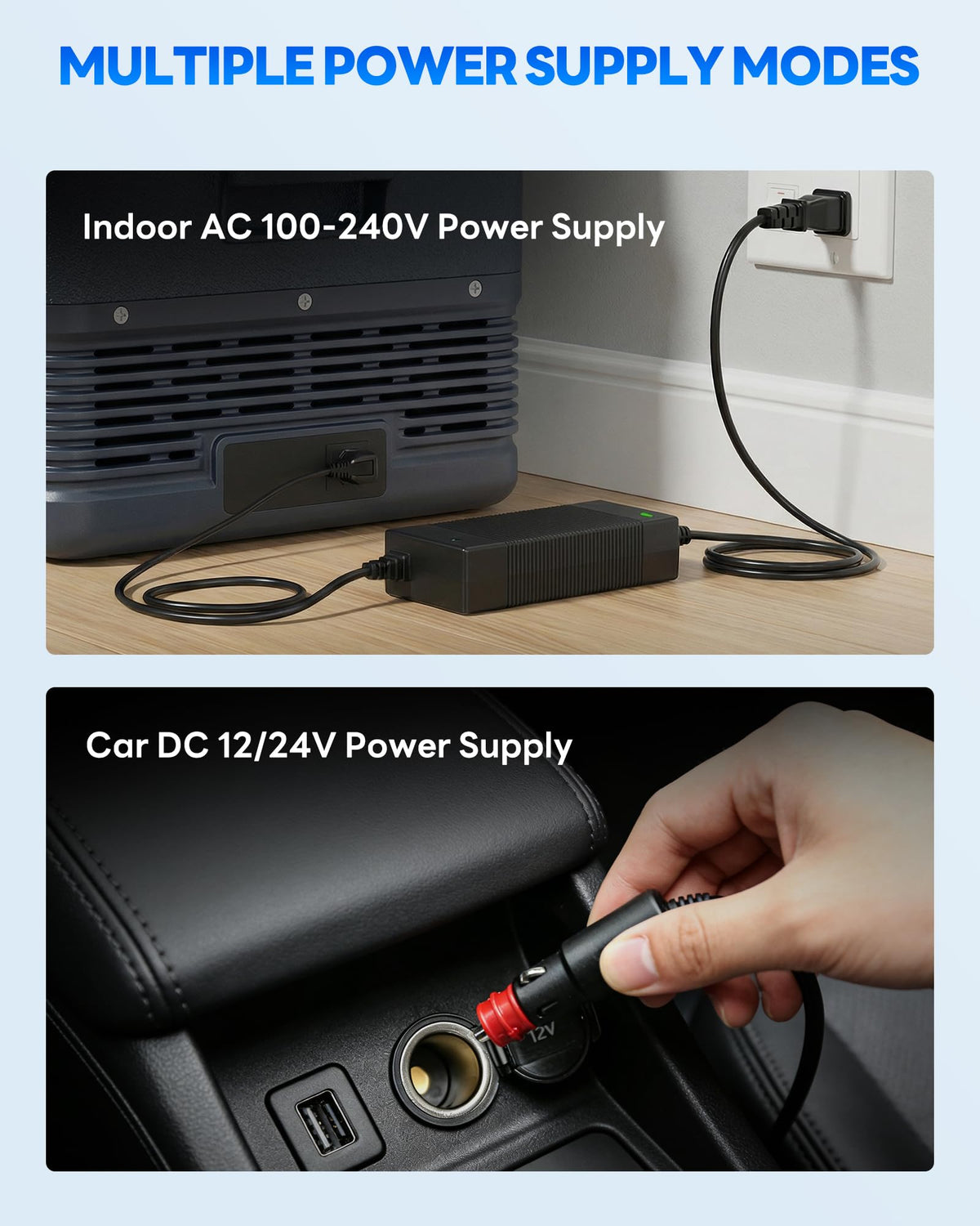 Aeitto 12 Volt Car Refrigerator 20Quart Car Fridge Freezer Electric Cooler Portable Cooler 12V Fridge RV Refrigerator -4℉-68℉ Temp Control 12/24V DC & 100-240V AC for Travel, Camping, RV, Road