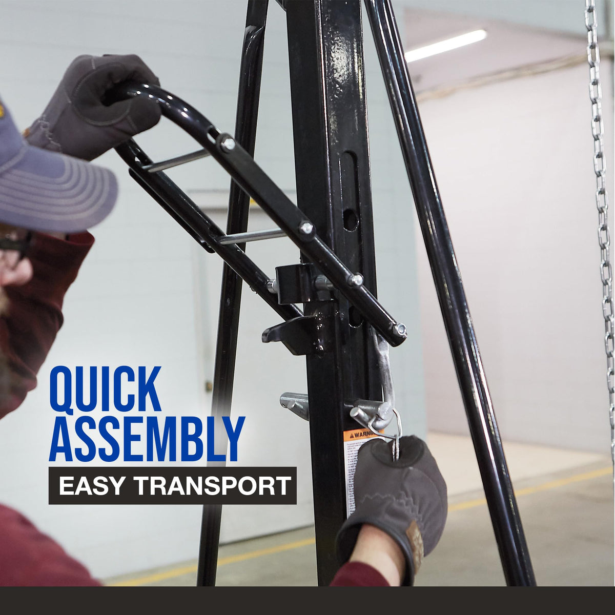Strongway Adjustable Gantry Crane, 4000-Lb. Capacity, 8.2ft.–12.14ft. Lift