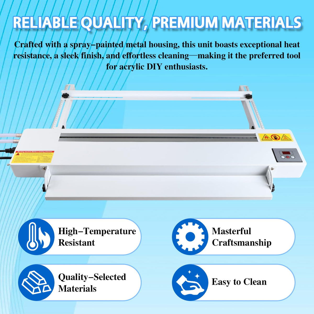 Digital Acrylic Plastic Bender, 24inch Acrylic Bending Machine with Adjustable Length&Angle, Acrylic PVC Plastic Bender with Spare Heating Wire, 60cm Acrylic Strip Bender Heater, 0-100℃, 110V