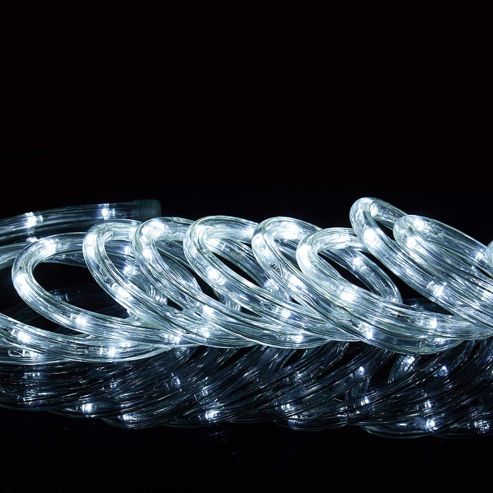 HuiZhen 100ft LED Rope Lights, 720Led White Rope Lights for Outside, Connectable Rope Light, Indoor Outdoor Rope Lights Waterproof for Party, Wedding, Background, Trees, Pool, Eaves Decorations