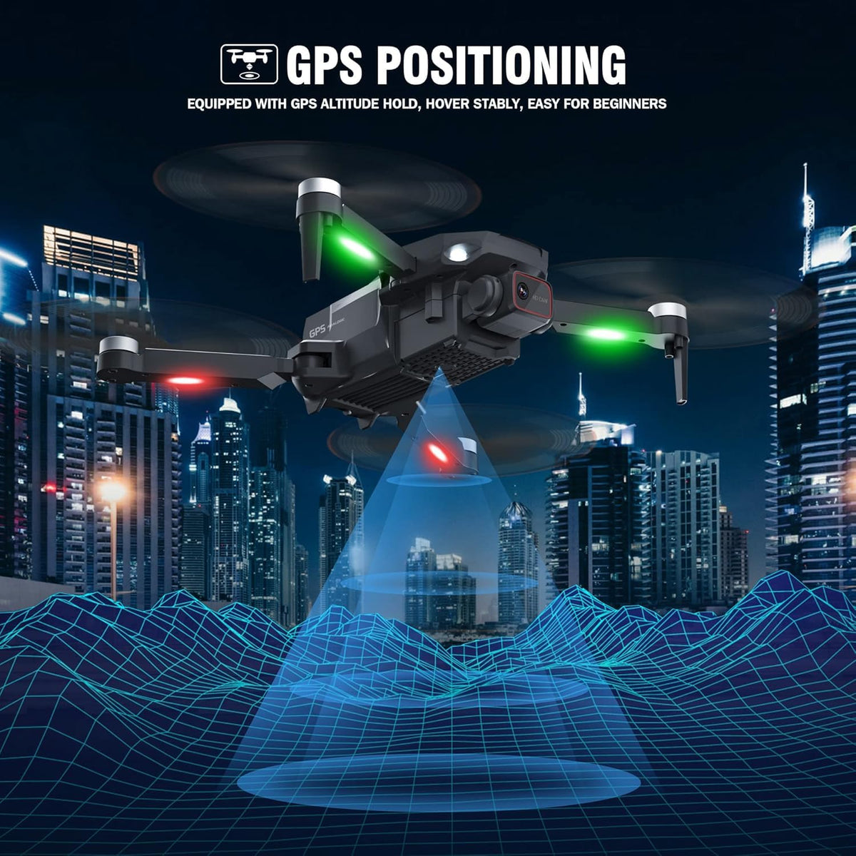 GPS Drone with Camera 4K for Adults,2PCS Batteries 60Mins Flight Time and Carrying Case,Gift for Men,Easy Fly Quadcopter for Beginners with Optical Flow Positioning