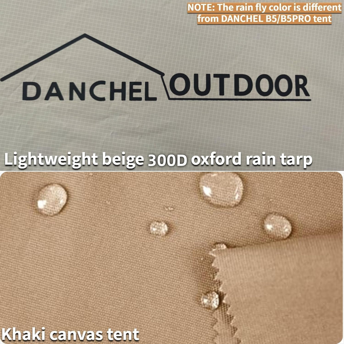 DANCHEL OUTDOOR Waterproof Rain Fly for Bell Tent, 4 Season Yurt Tent Rain Cover Protector Tarp Glamping Gears, PU5000mm Lightweight Oxford Polyester, Beige 4m/13ft