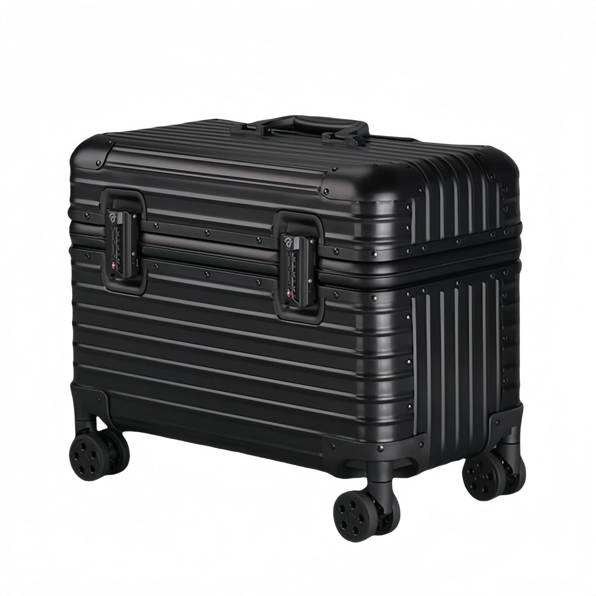 Perle Path Full Aluminum Camera Carry-On Luggage DSLR Shockproof TSA lock Photography Gear Case with Removable Dividers & 360° detachable Wheels Luggage Rolling trolley case storage case (black)