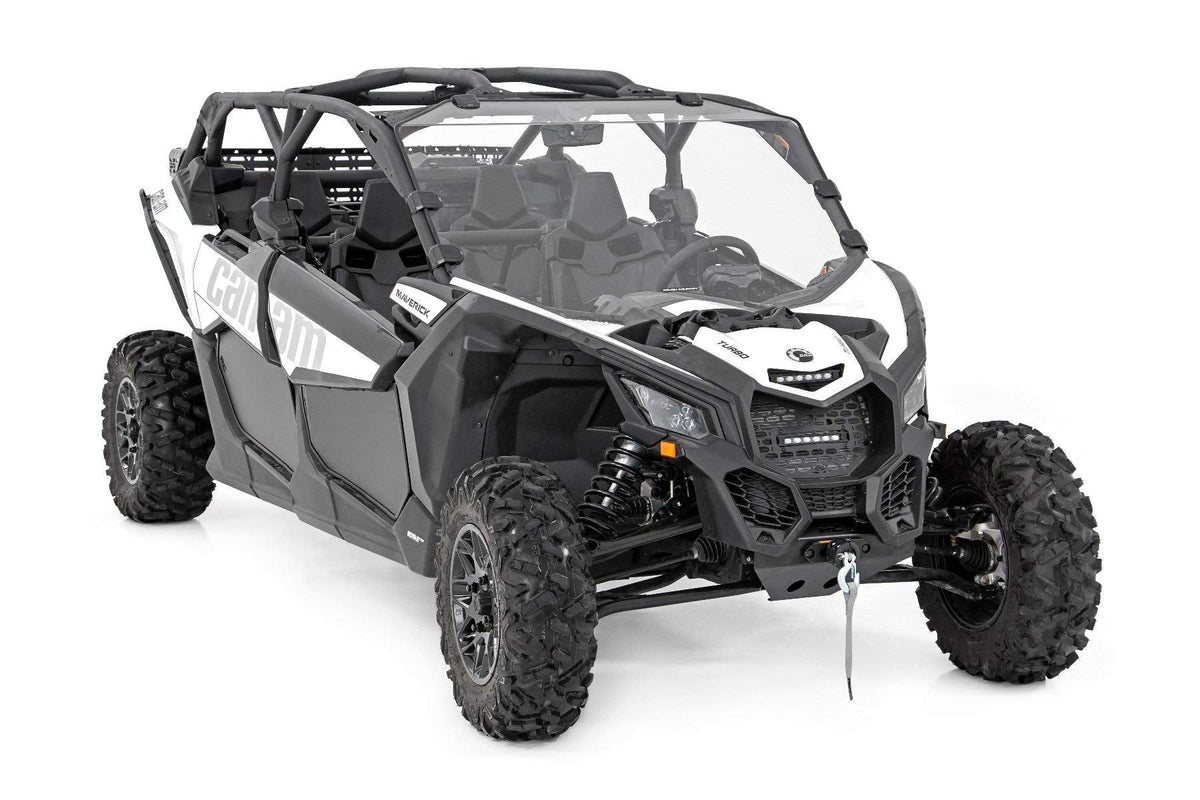 Rough Country 4,500 LB Winch Mount Kit for Can-Am Maverick X3 - Bolt-On Plate with RS4500S UTV Winch & Synthetic Rope