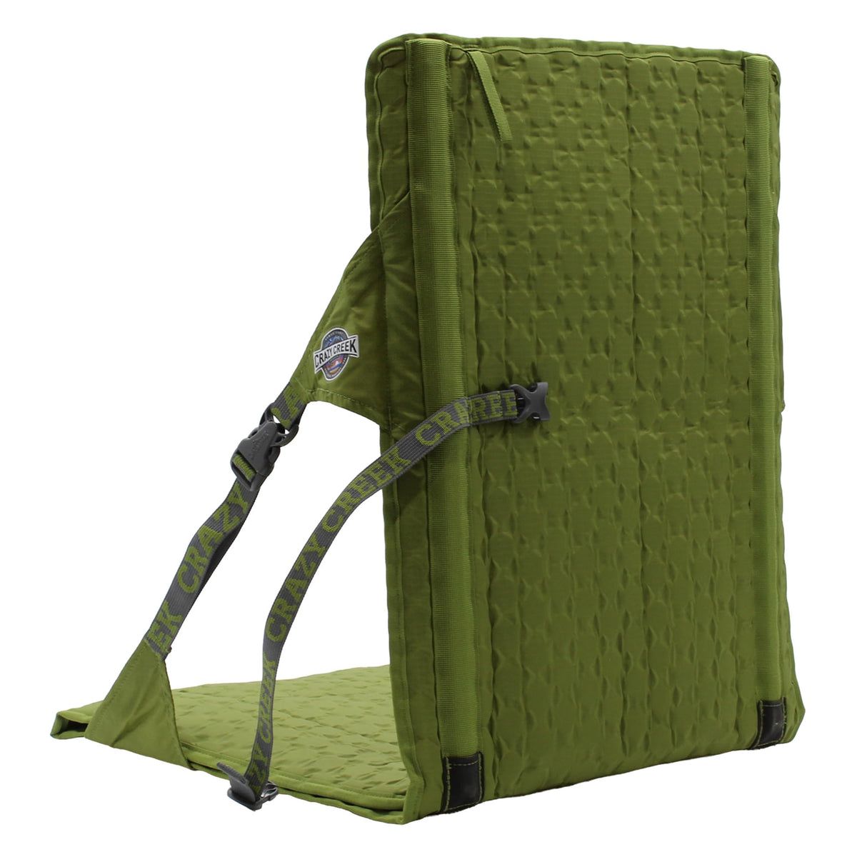 Crazy Creek HEX 2.0 PowerLounger for Day Hiking & Backpacking Trips, 250 LBS Weight Capacity, Adjustable Straps, Compact Design, Water-Resistant Olive/Slate