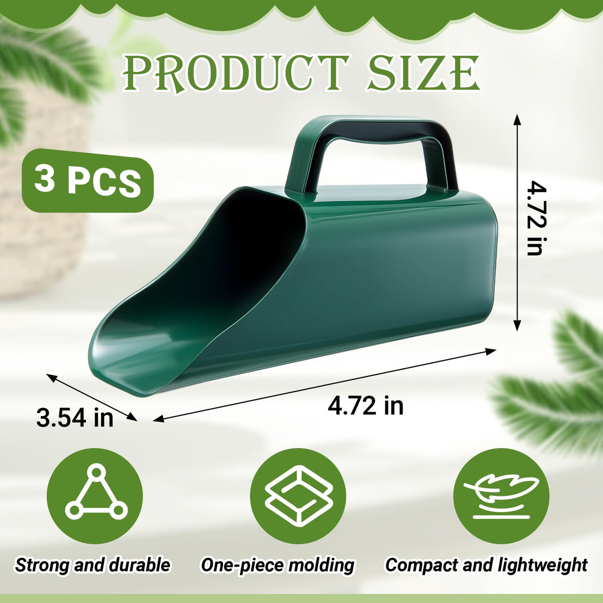 Lanties 3 Pack Plastic Garden Scoop Soil Sifter Cultivation Potting Scoop Garden Tool Bucket Hand Shovel for Digging Up or Transporting Scoops of Soil for Flower, Vegetable, Plants Care