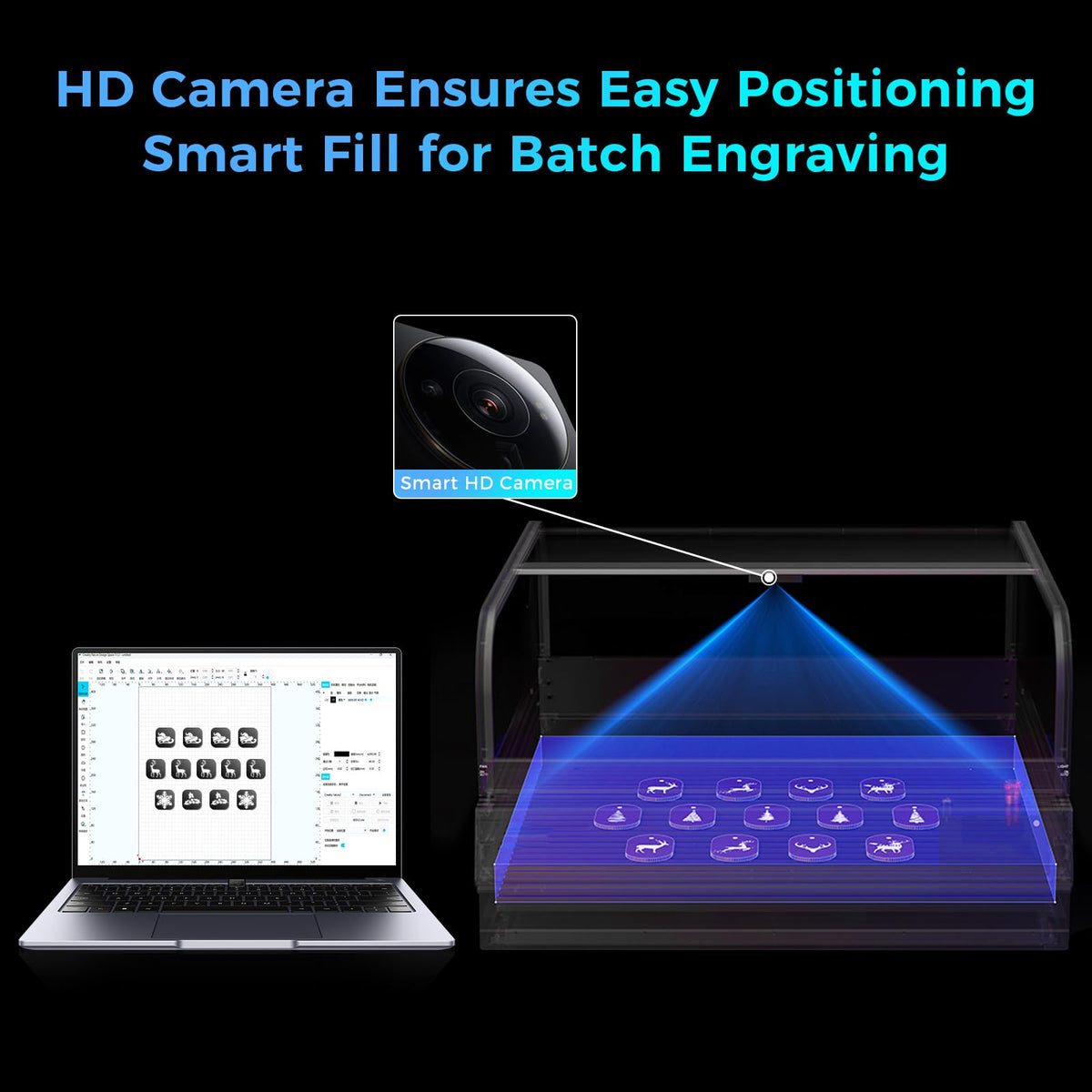 Creality Laser Engraver Faclon2 Pro S 40W Desktop Diode Laser Cutter and Engraver Machine with Enclosure,Smart Camera,Air Assist,Engraving Machine for Wood Acrylic Leather Stone Metal