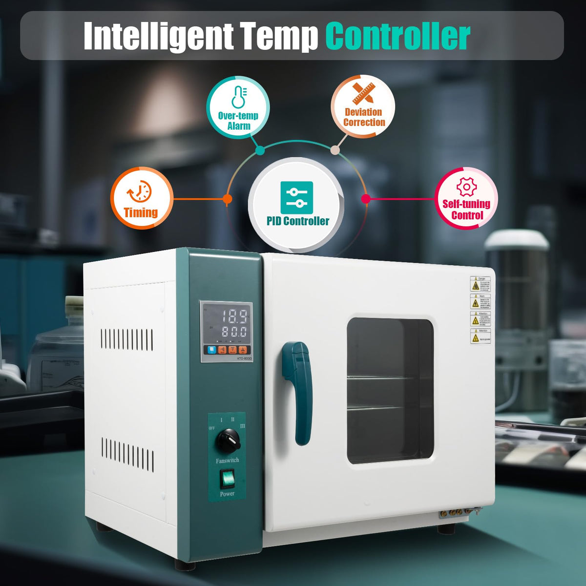 110V 1000W Lab Forced Air Convection Drying Oven, 45L Horizontal Electric Blast Drying Oven with Intelligent Temperature Controller, Digital Thermostatic Electric Incubator Box for Drying