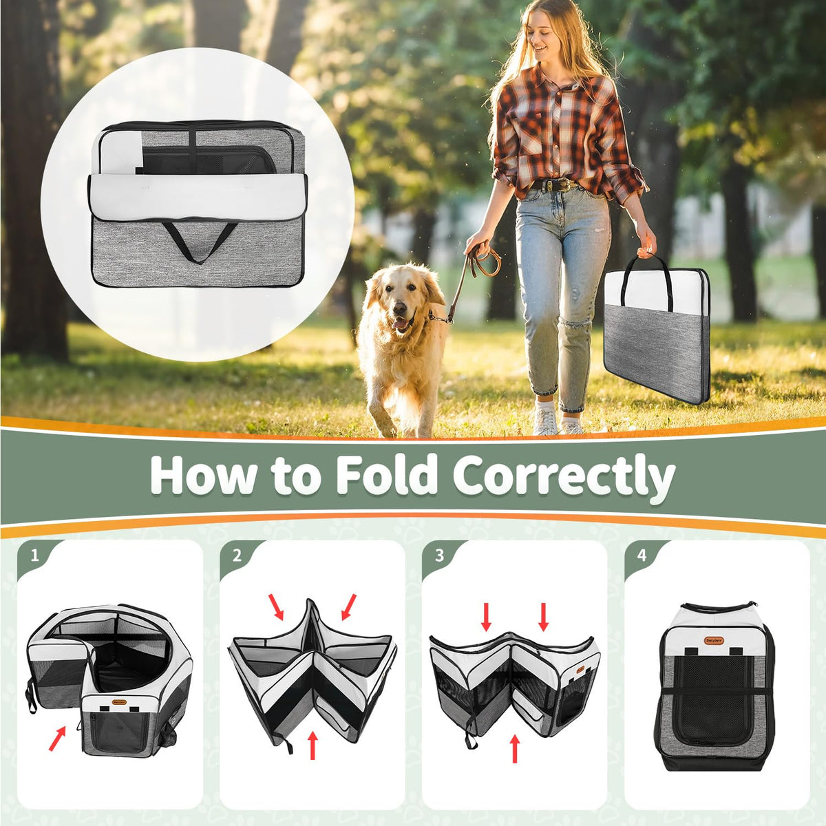 Seiyierr Dog Playpen, Portable Pet Play Pen Foldable Carrying Case, Puppy Pens Outsid for Small Cat Indoor/Outdoor, Removable Mesh Shade Cover