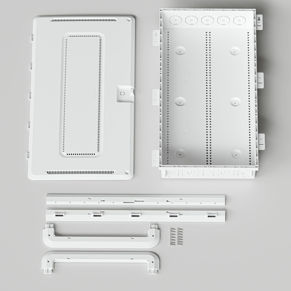 Legrand - On-Q 30 Inch Media Enclosure, WiFi Electrical Box, Cable Management Box for Distribution of Networking Service, Recessed Media Box Lets Signal Through, White, ENP3050NA