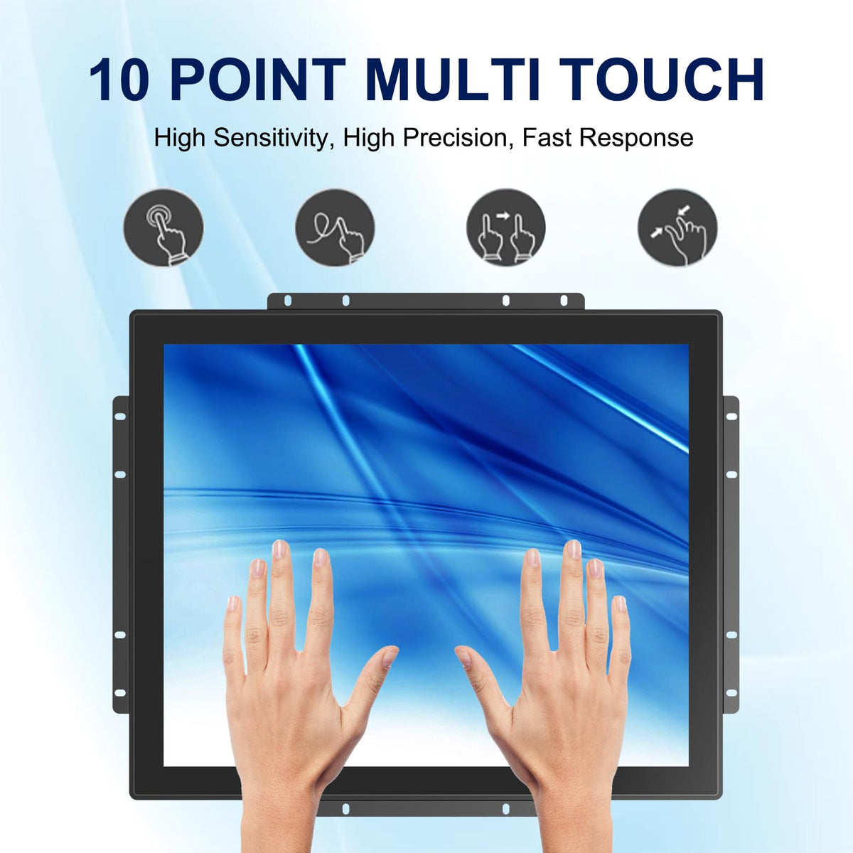 Bosunre 17 Inch Open Frame Design Touch Screen Monitor Display with VESA & Rear Mounting Bracket for Kiosk Industrial Automation Retail Self-Service