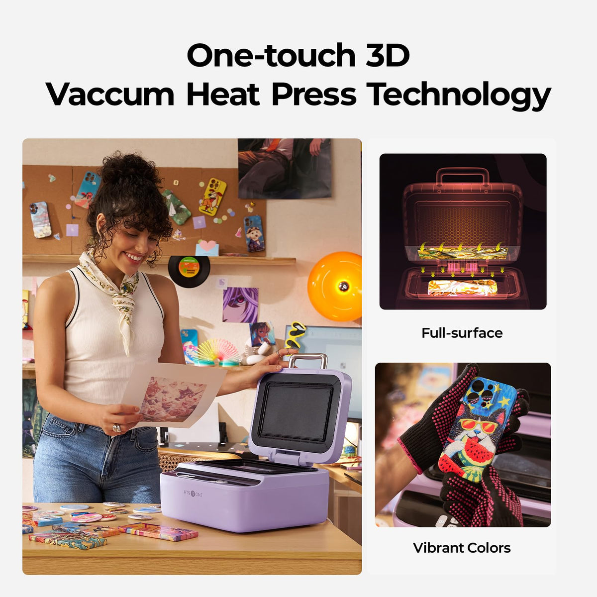 HTVRONT Phone Case Heat Press Machine Bundle - Compatible with iPhone & Android