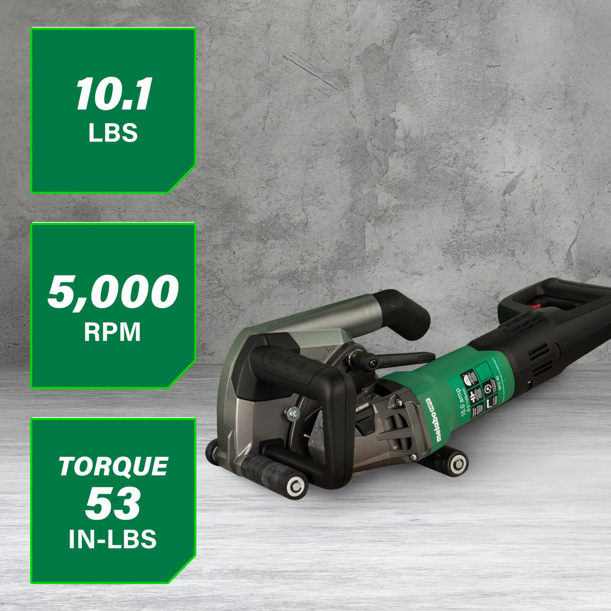Metabo HPT MFE 40 Wall Chaser For Concrete, 5-Inch Cutting Disc, 15 Amps, High-Power Drive System, Tacho-Constamatic Electronics, Dust Protection, Torque Limiting Clutch, Made in Germany, 646040620