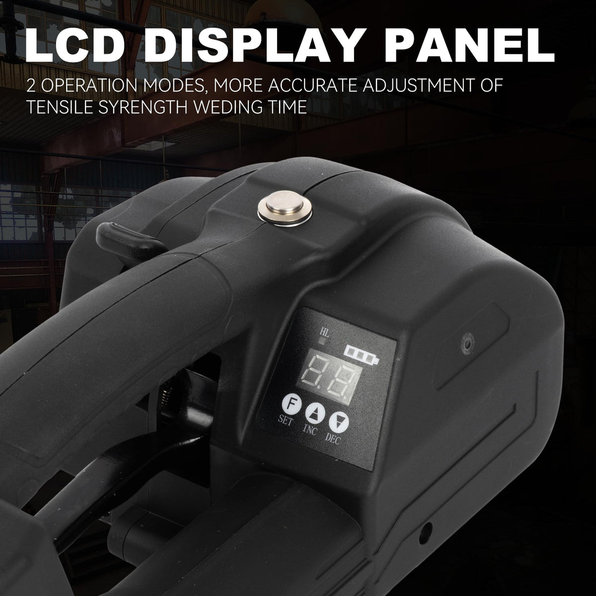 U.S. Solid Electric Strapping Machine with LCD Screen for 1/2-5/8in PP PET Straps 2×4000mah Battery Powered Automatic Strapping Banding Machine for Box Pallet