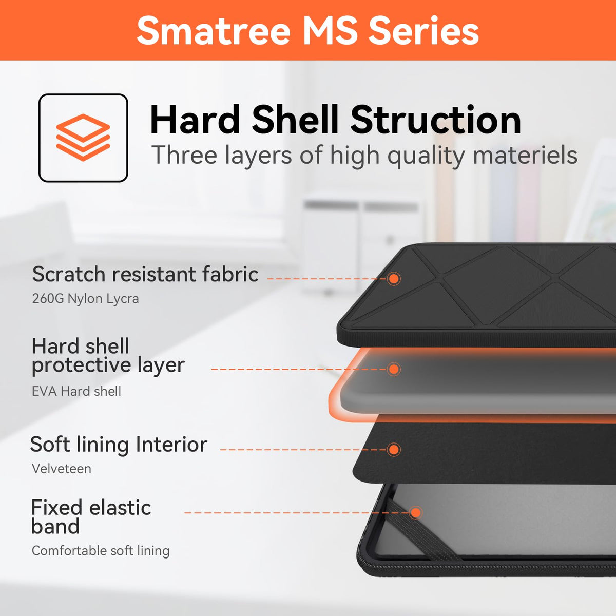 Smatree MS83T Hard EVA Protective Sleeve Case with Stand Compatible for 16 inch HP OmniBook X Flip Next Gen AI 16/X FlipNGAI 16, for 16 inch OmniBook 7 Flip 16 2-in-1 Laptop Next Gen AI PC
