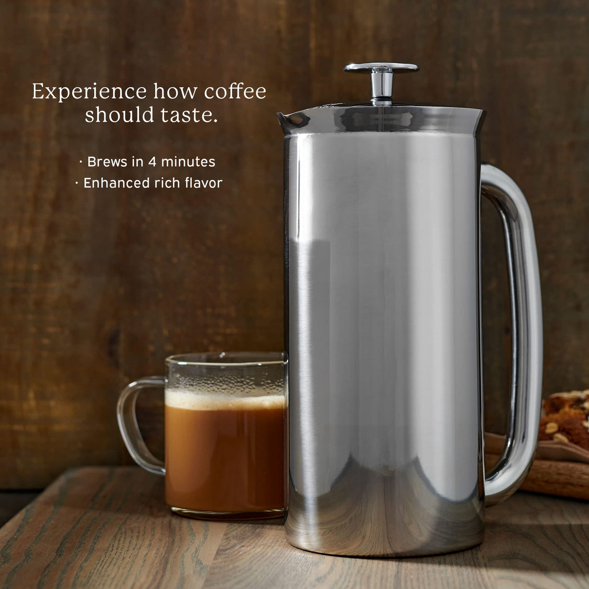 ESPRO - P7 French Press - Double Walled Stainless Steel Insulated Coffee and Tea Maker with Micro-Filter - Keep Drinks Hotter for Longer (Polished Stainless Steel, 18 Oz) Cleaning Powder