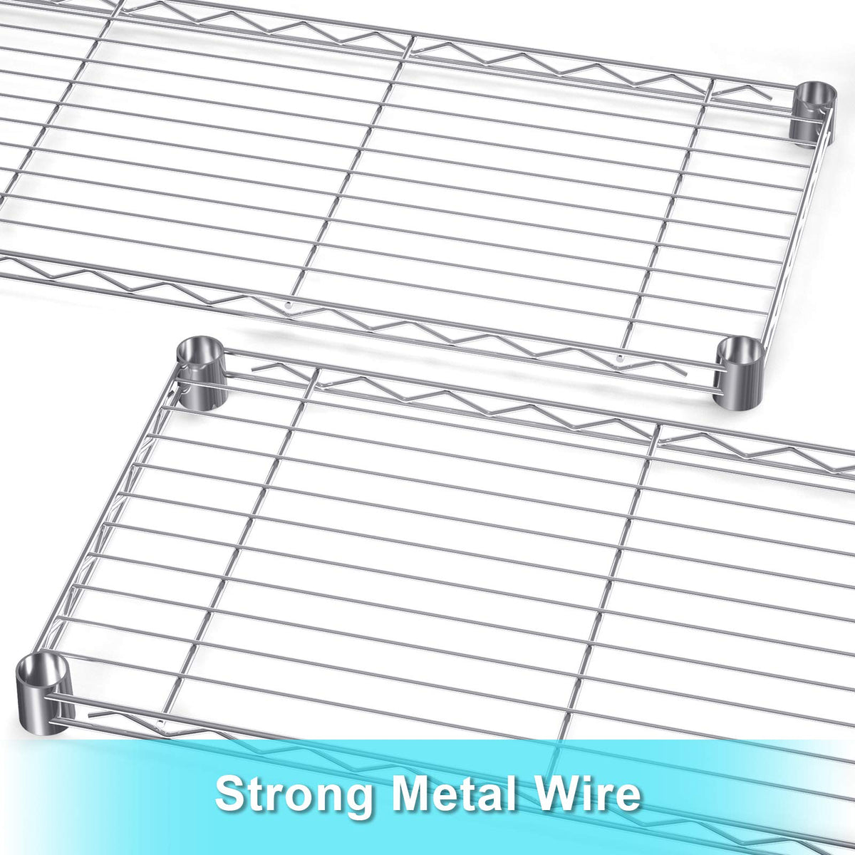 Auslar 5-Shelf Storage Shelves Heavy Duty 5 Tiers Standing Large Shelving Units Adjustable Metal Organizer Wire Rack, 14" x 36" x 72", Chrome