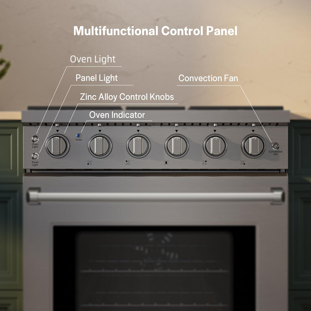 Empava ProStyle 30" Gas Range: True Convection, 18K BTU Power Burner & 4.55 Cu. Ft.Oven, Freestanding/Slide-in Stainless Steel Stove, CSA Certified