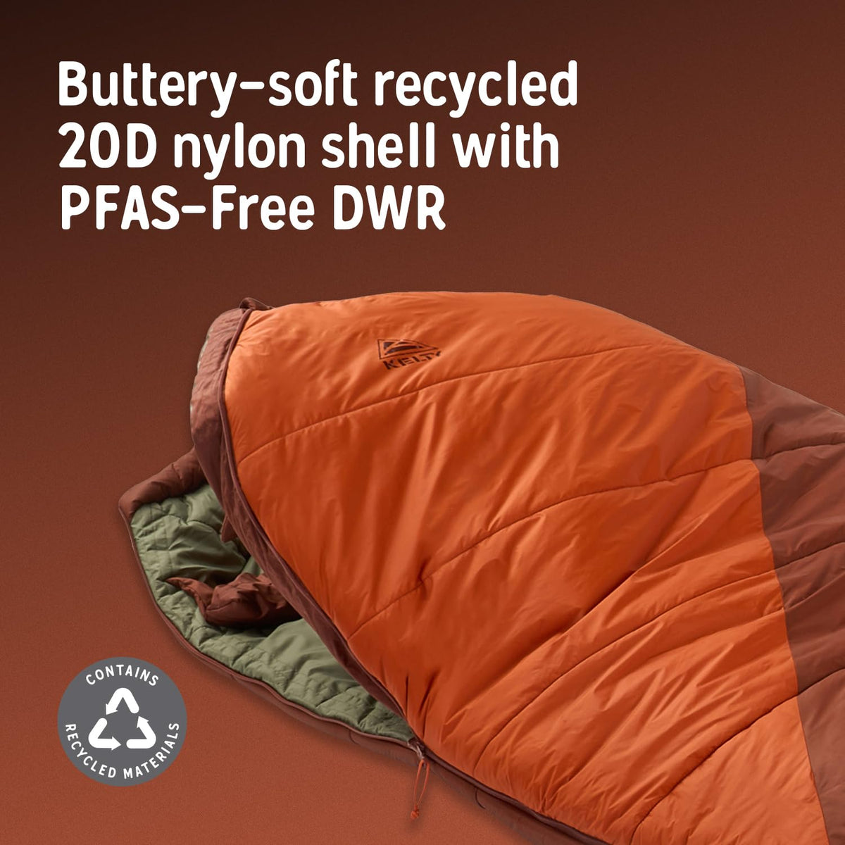 Kelty Cosmic Synthetic Fill 0 Degree Backpacking Sleeping Bag – Compression Straps, Stuff Sack Included (Long, 2025)