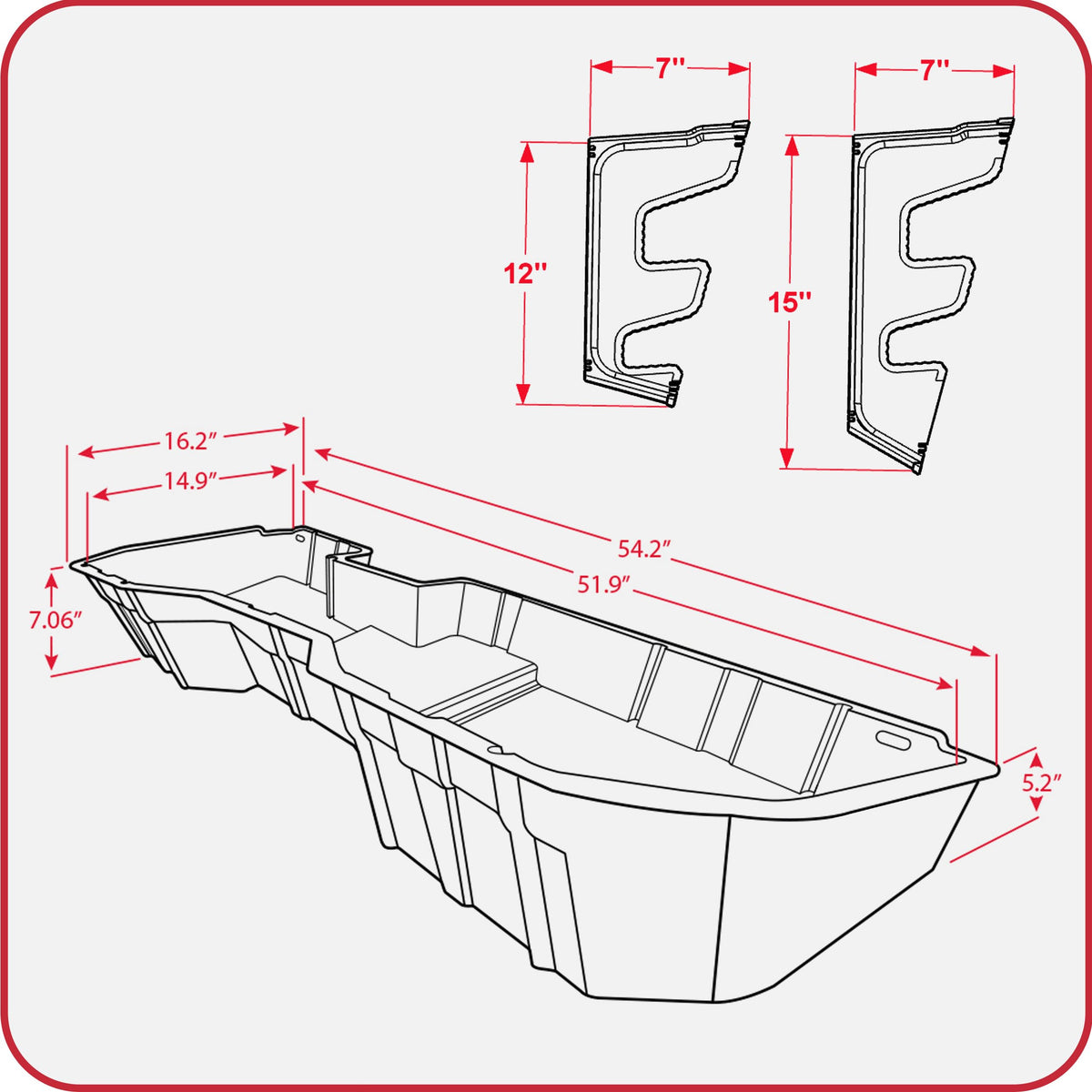 MaxMate Underseat Storage Box Compatible with 2014-2018 Chevy Silverado GMC Sierra 1500; 2015-2019 2500 3500HD Crew Cab, Rear Under Seat Extra Cargo Store Organizer | CB5C2238MX