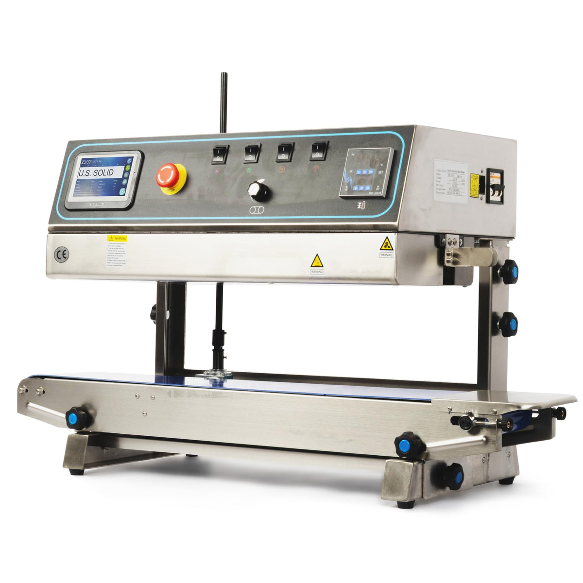 U.S. Solid Continuous Band Sealer with Inkjet Printer, Automatic Vertical Bag Sealing Machine, 0.39" Sealing Width, 0-16 m/min, 0-572°F, for PVC/Mylar Commercial Industrial Packaging