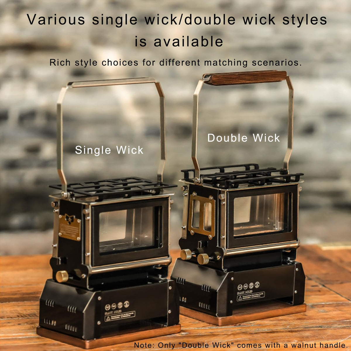 BLACKSOLID JKC 2-in-1 Oil Lantern & Kerosene Stove, 304 Stainless Steel Hurricane Lamp with 2-Sided Flame View & 350ml Tank, Up to 7-Hour Burn, for Camping, Off-Grid & Emergency