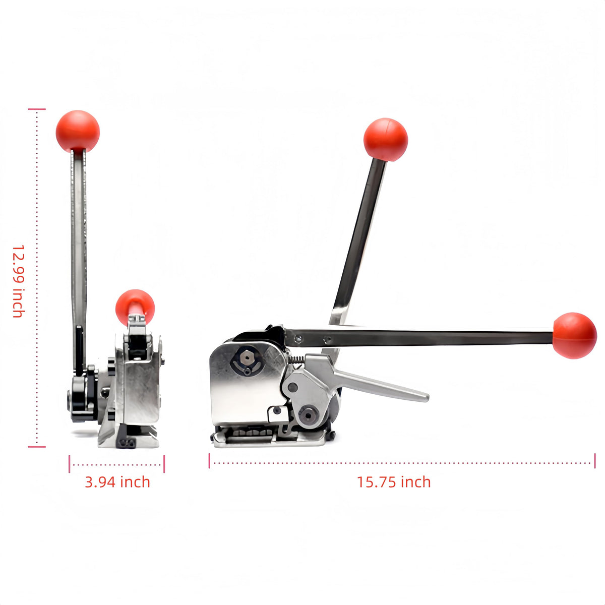 Steel Banding Strapping Kit, Manual Edge Banding Trimmer Machine, Metal Banding Strapping Tool for 1/2"-3/4" Metal Packing Strap, High Strength Strap Tensioner Sealer for High Tensile Pallet Packaging