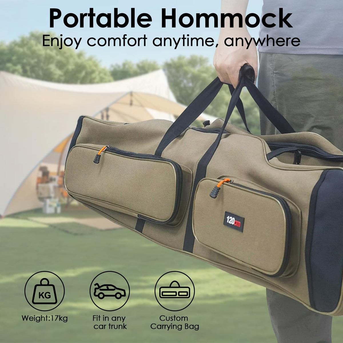 Portable Hammock with Quick Setup Folding Stand & Adjustable Sunshade Canopy & Storage Bag - Adult/Child Hammock Chair - Heavy Duty Hammock for Camping Home Garden Hotel Outside Beach Forest Grasslan