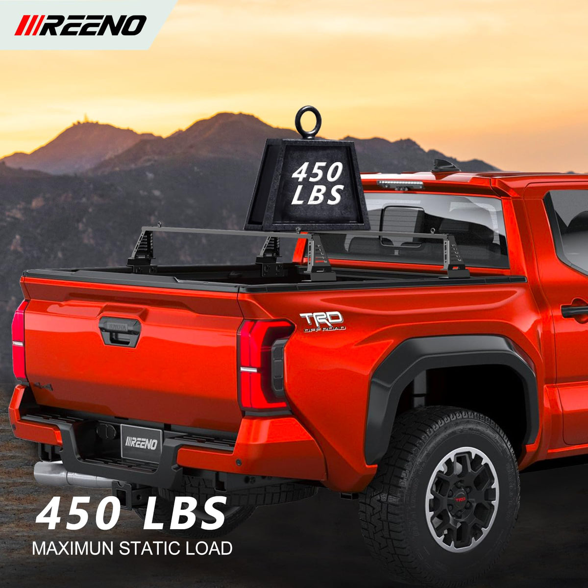 IIIREENO Overland Bed Bar for Mid-Size Trucks/Compatible with Retractable Hard Tonneau Cover, Soft Cover/No Drilling