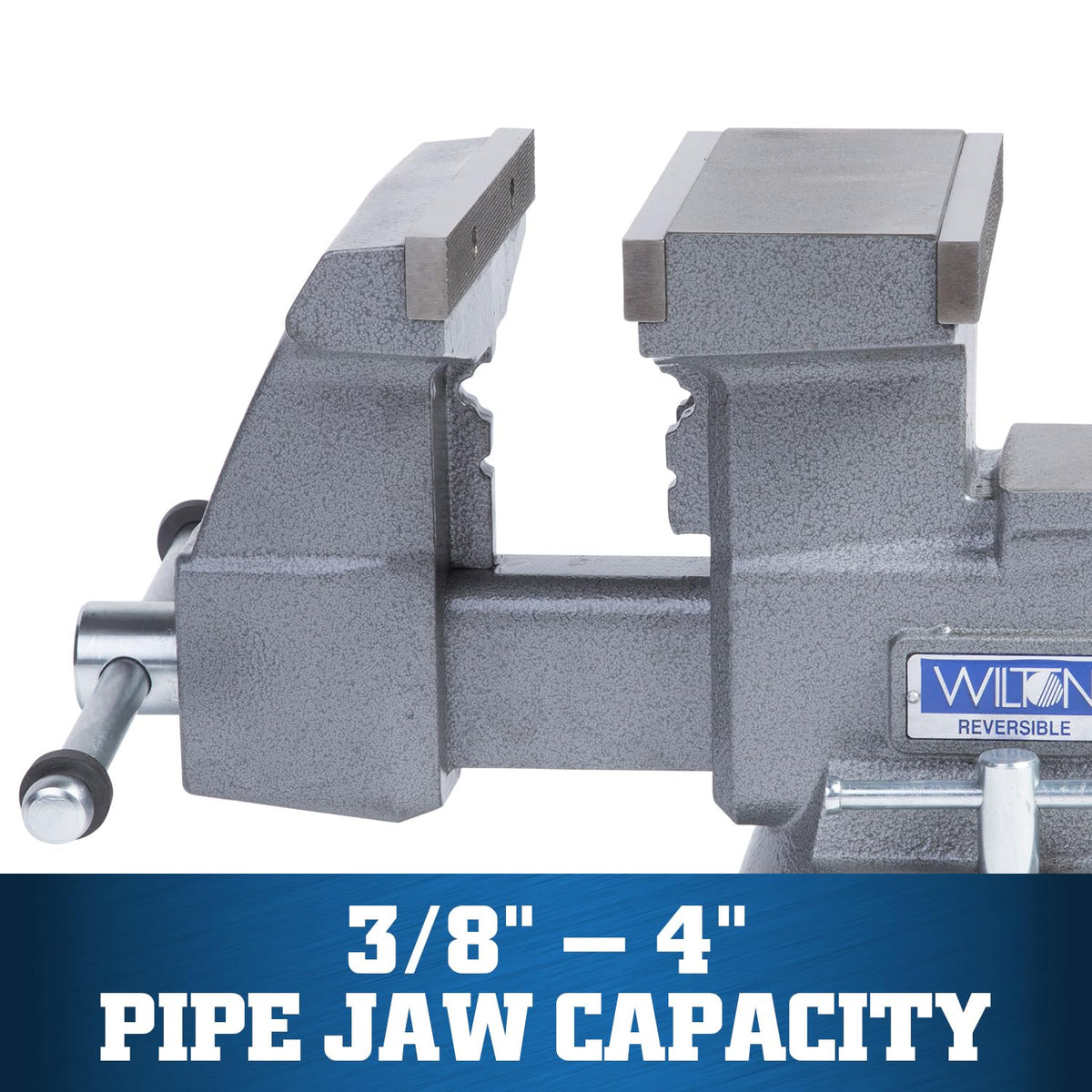 Wilton Reversible Bench Vise, 8" Jaw Width, 9-1/4" & 14-1/2" Jaw Opening, 4-3/4" Throat (Model 4800R)