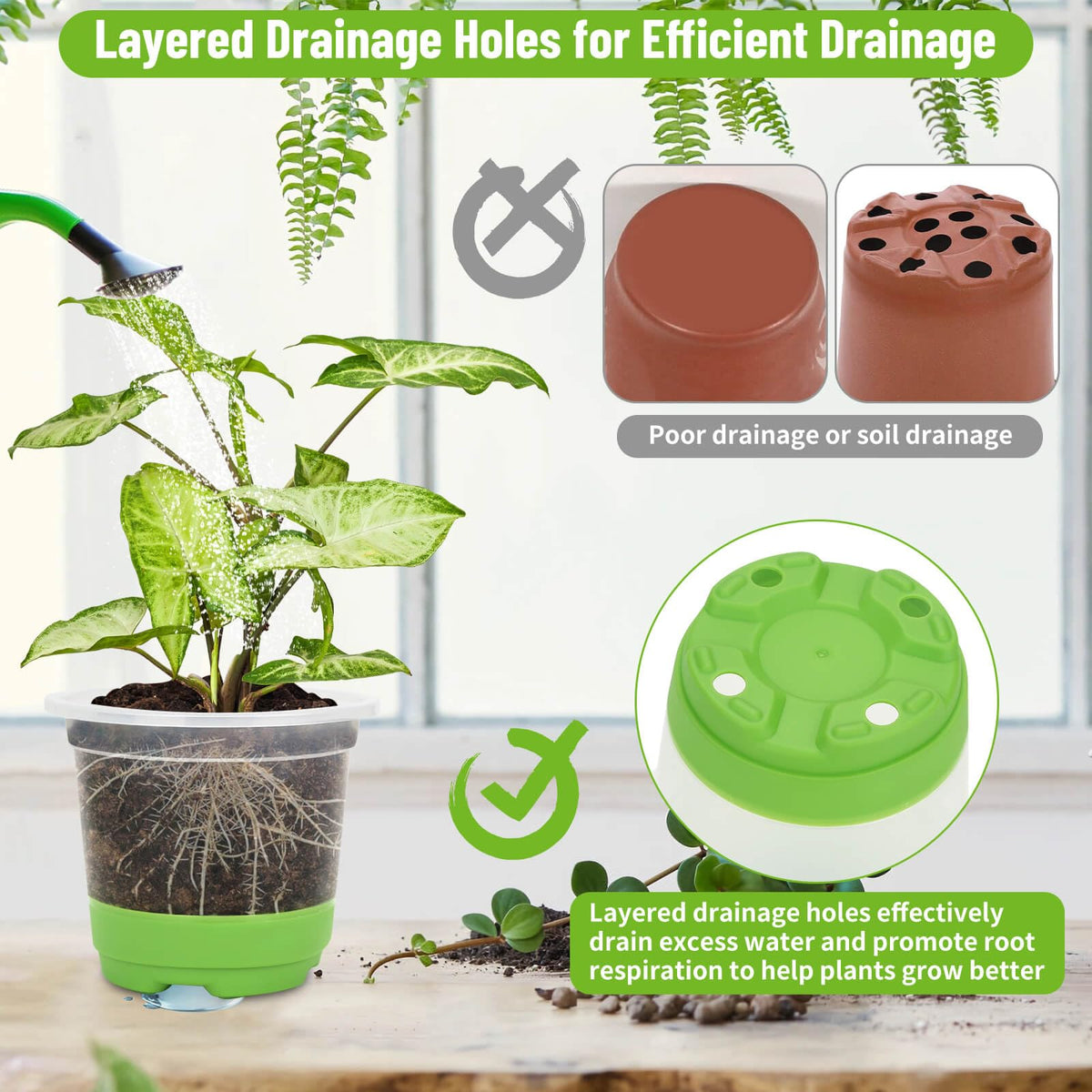 Caffox 57PCS Reusable Seed Starter Kit Includes 26 Packs 4" Clear Nursery Pots with Silicone Base, Repotting Mat, Gardening Gloves, Plant Labels and Seedling Tools for Easy Transplant