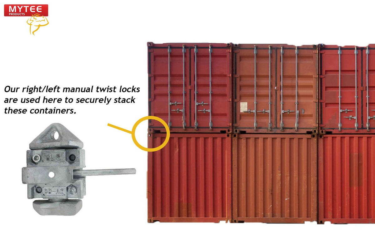 Mytee Products (8 Pack) Sea Rail Shipping Container Manual Twist Lock Left-Right Handlocking Casting Steel - No Lever Required