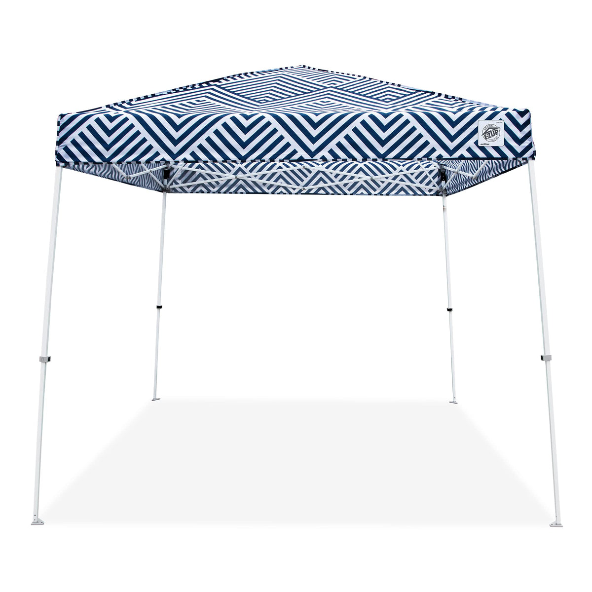 E-Z UP Sprint 10' X 10' Shelter with Geo Print, Midnight Blue Top, and White Frame