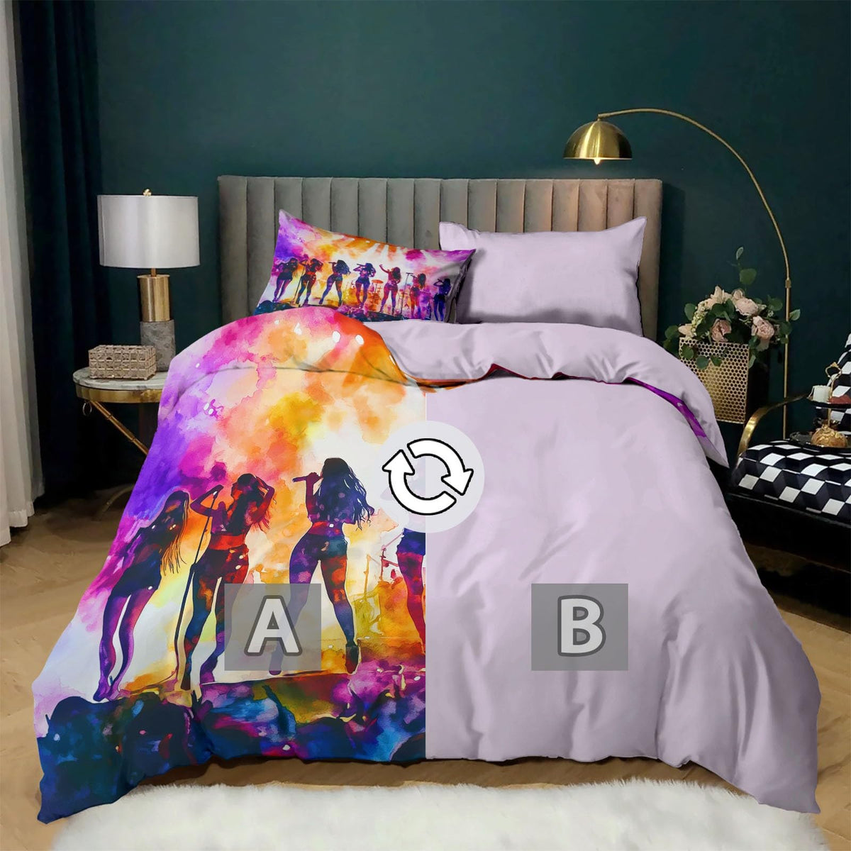 Queen Duvet Cover Set Pink, K-Pop Girl Group Bedding 3 Piece Set with Zipper Closure Breathable Cozy, 1 Duvet Cover 90 x 90 inches and 2 Pillow Shams