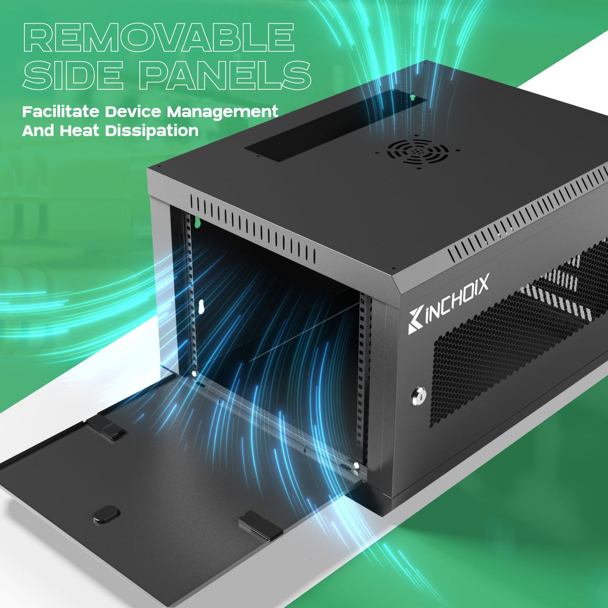 Network Rack Enclosure Cabinet Enclosure for Computer Data Networking Electronic Equipment, Removable Side Panels, Locks, 25in Depth (12U)