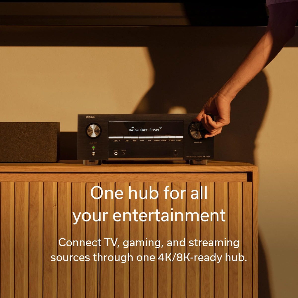 Denon AVR-X3900H 9.4 Channel AV Receiver, 105W Power, Dolby Atmos, DTS:X, AURO-3D & IMAX Enhanced, 8K/60Hz & 4K/120Hz Video Support, HEOS Multiroom Audio Streaming