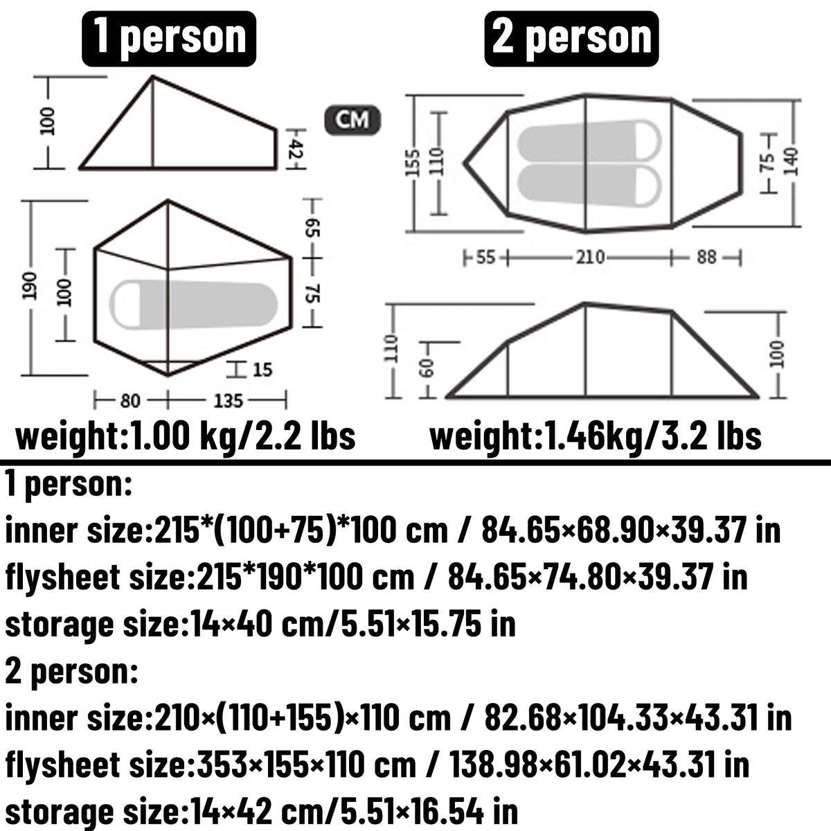 Naturehike Ultralight Solo Tunnel Tent - 1/2 Person Waterproof Tent with Lightweight Aluminum Pole, for Camping, Backpacking, Hiking, Hunting, Biking, Mountaineering, Easy Setup (1 Person)