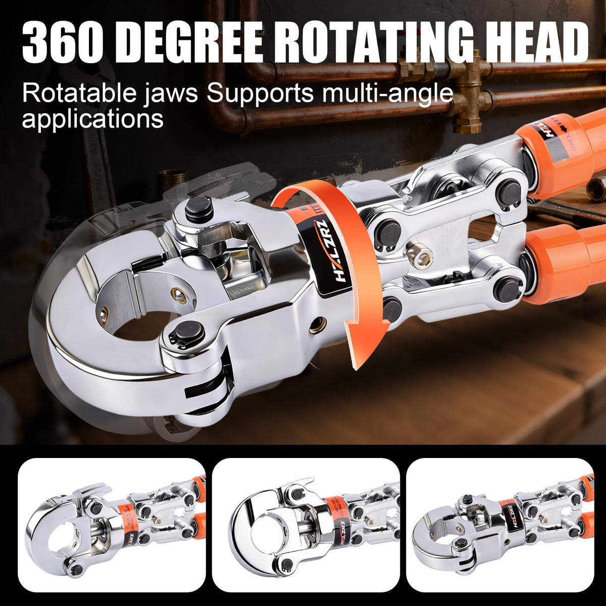 HZLZRZ Copper Pipe and F877 Stainless PEX Crimper Tool, 6-Die Pro Press Kit for 1/2" 3/4" 1" with Pipe Cutter, Dual-Use Handheld Crimping Tool for Plumbing (MCT-1632A)