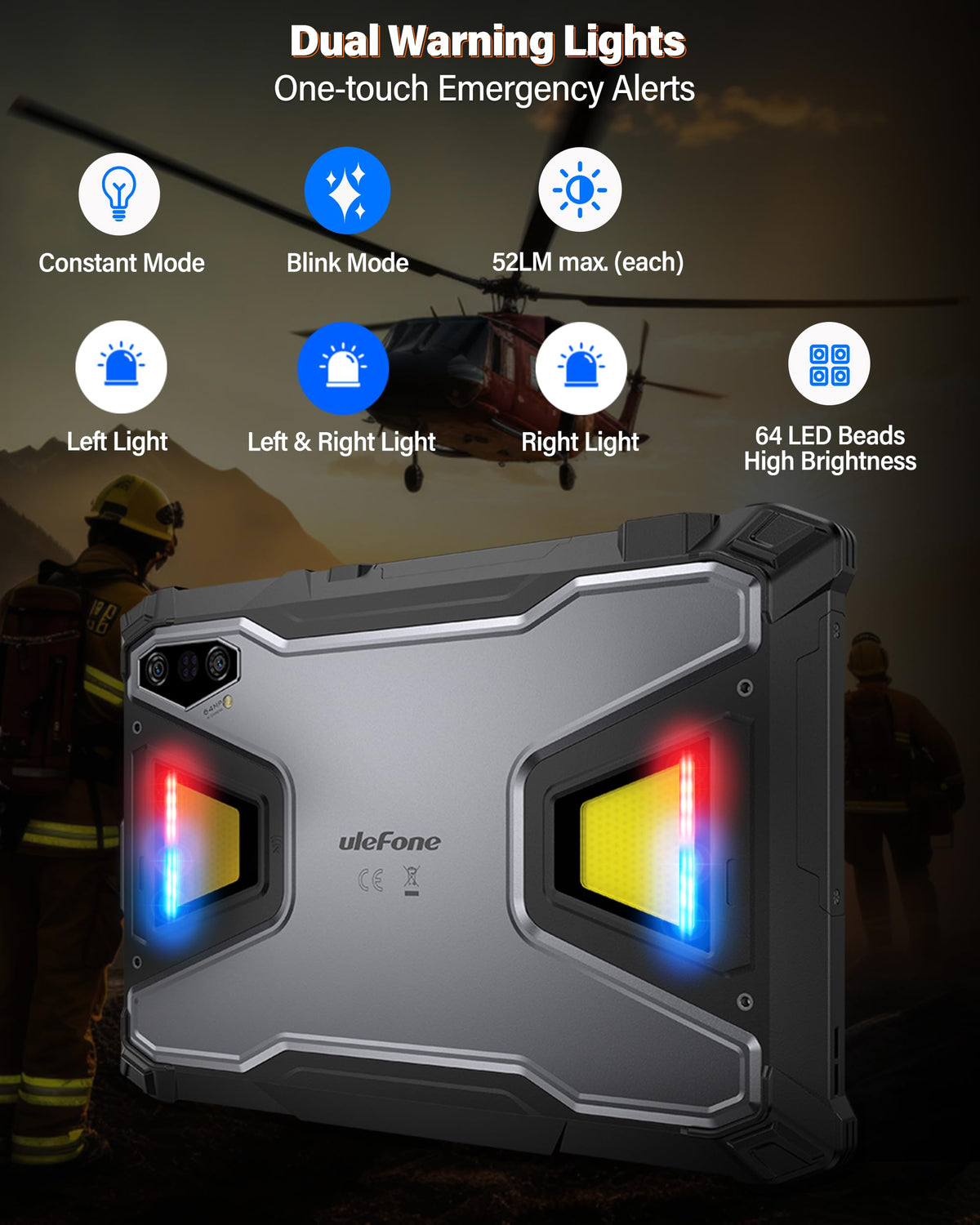 Ulefone Armor Pad 5 Pro & Digital Microscope C01, 5G Rugged Tablet, Dimensity 7400X 32GB+512GB/2TB Expansion, 24200mAh(120W), 11" FHD+ Screen, IP68/69K, 64MP+64MP, 32MP, Dual LED Lights/Warning Lights