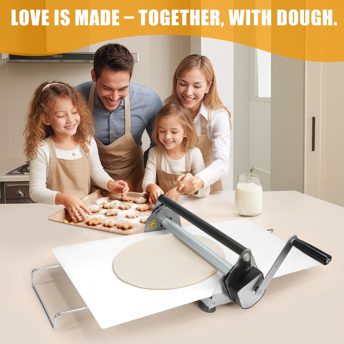Folding Dough Rolling Machine with 2 Rolling Boards, Dough Sheeter Compact Manual Dough Sheeter Machine