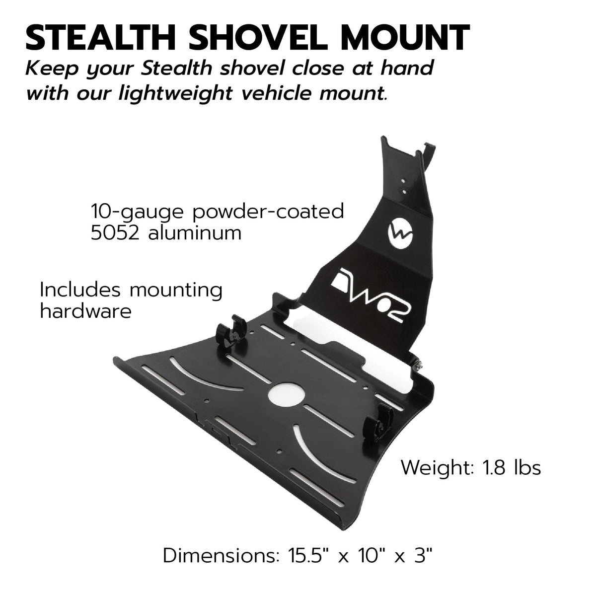 DMOS Shovel Mount - Aluminum Off-Road & Overlanding Tool Mount Clamp for Trucks, Cars, & ATVs - Stealth Shovel